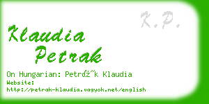 klaudia petrak business card